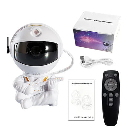 Projektor LED Astronauta – gwiaździste niebo w pokoju dziecka, idealna lampka nocna i dekoracja sypialni, świetny prezent.