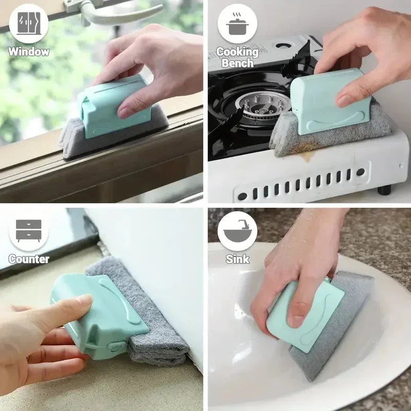 2-in-1 Groove Cleaning Tool Creative Window Groove Cleaning Cloth Window Cleaning Brush Windows Slot Cleaner Brush Groove Brush