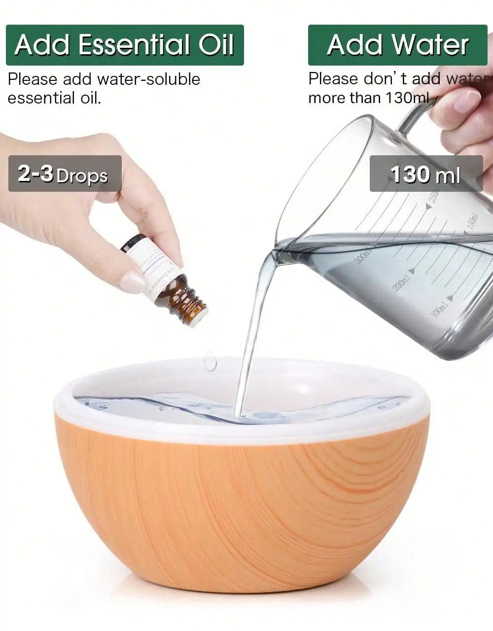 Nawilżacz powietrza 200 ml, dyfuzor olejków eterycznych, mini wytwornica mgiełki USB z kolorowym podświetleniem – do domu, biura i samochodu.