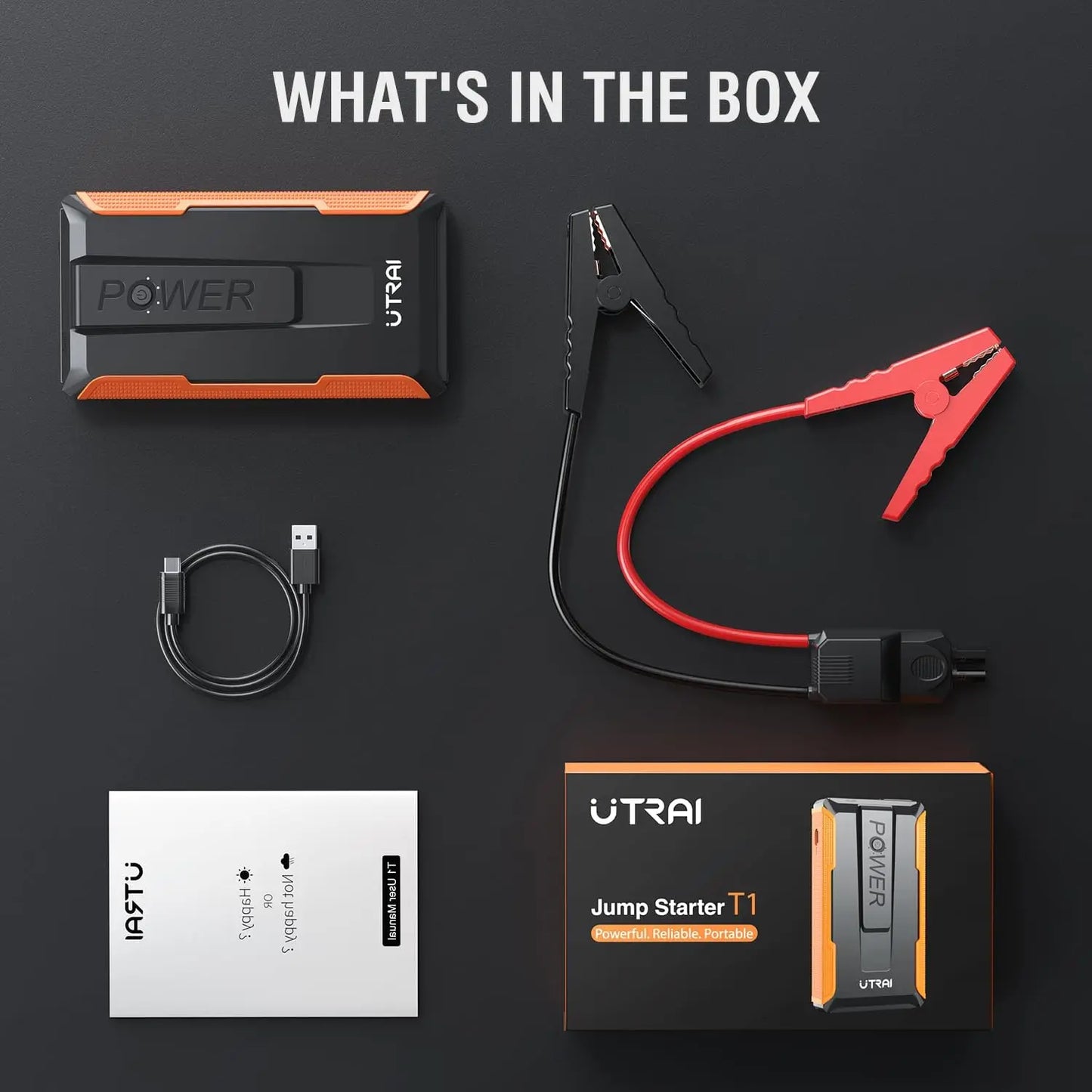 UTRAI Auto Jump Starter 1400A – przenośny booster akumulatora i power bank 2w1