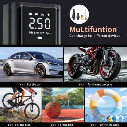 YIJU – bezprzewodowa, cyfrowa pompka do opon samochodowych i rowerowych