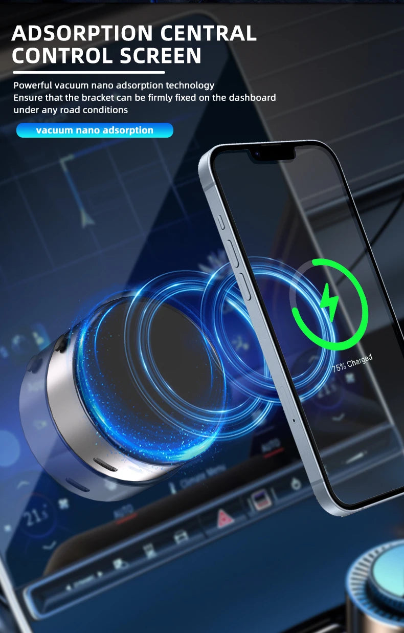 Inteligentny uchwyt samochodowy na telefon – magnetyczny, z przyssawką próżniową, ultra stabilny