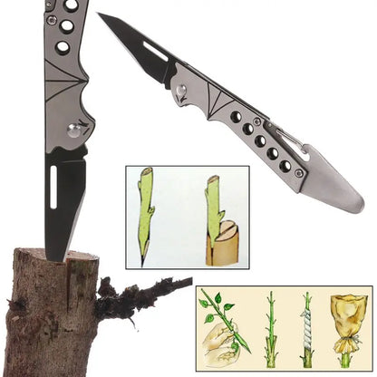 Garden Folding Grafting Knife Pruning Seedling Cutter Stainless Steel Inoc