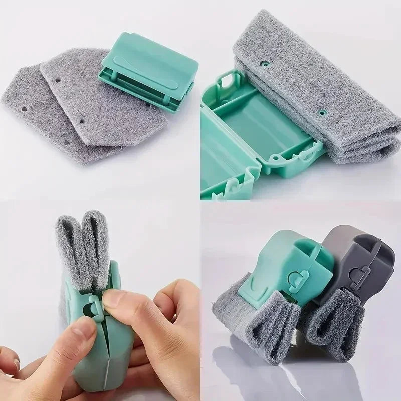 2-in-1 Groove Cleaning Tool Creative Window Groove Cleaning Cloth Window Cleaning Brush Windows Slot Cleaner Brush Groove Brush
