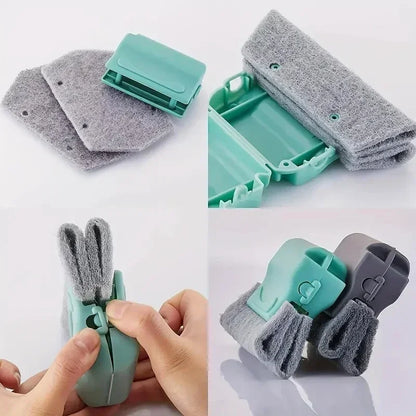 2-in-1 Groove Cleaning Tool Creative Window Groove Cleaning Cloth Window Cleaning Brush Windows Slot Cleaner Brush Groove Brush
