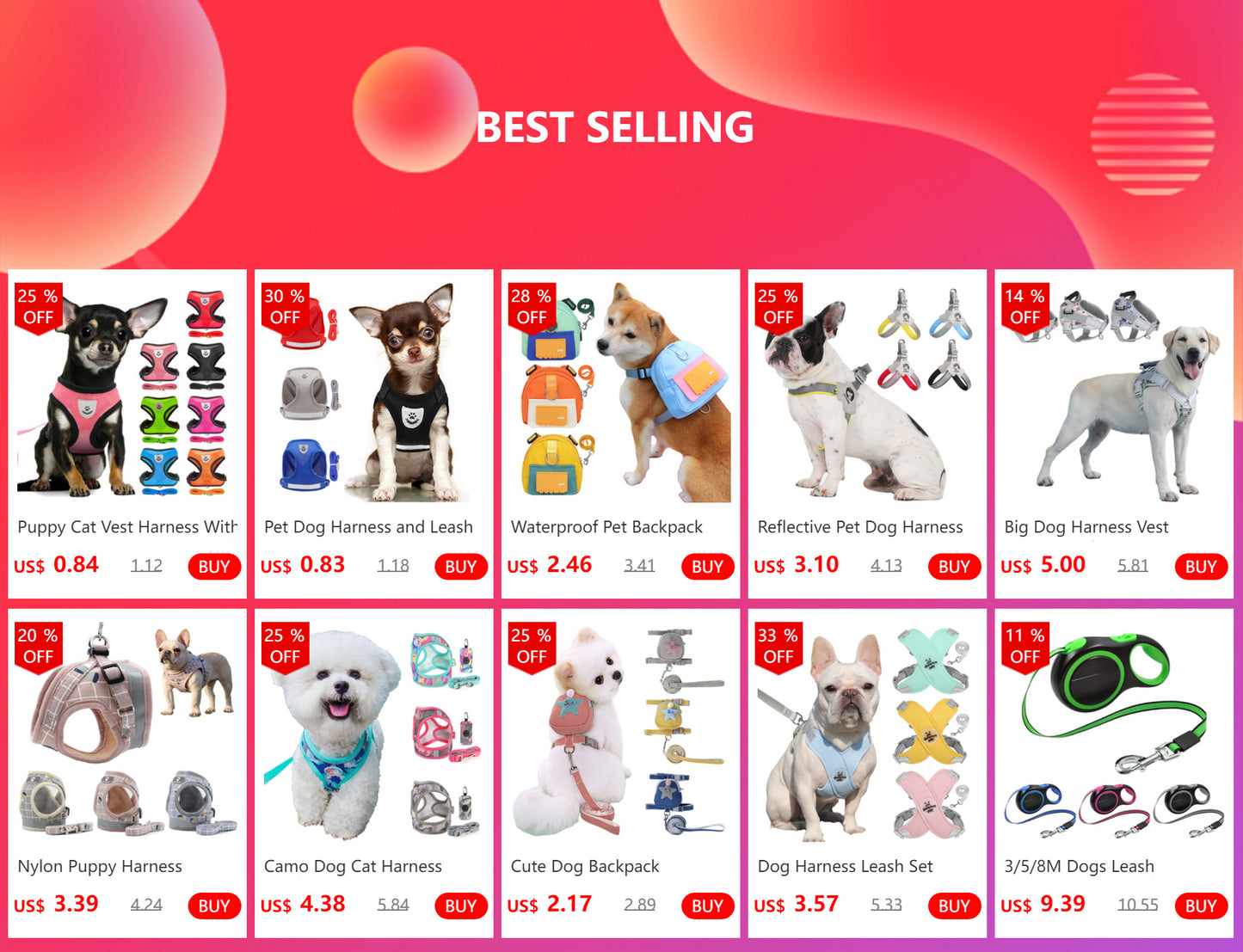 Odblaskowy zestaw uprzęży i smyczy dla psów i kotów, idealny dla małych i średnich ras, np. Chihuahua, Mops.