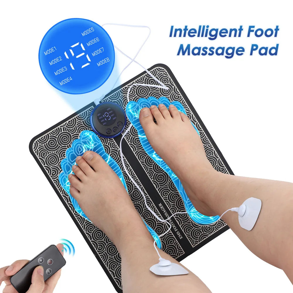 EMS Foot Massager Pad to urządzenie, które łagodzi ból, poprawia krążenie, relaksuje stopy i stymuluje mięśnie.