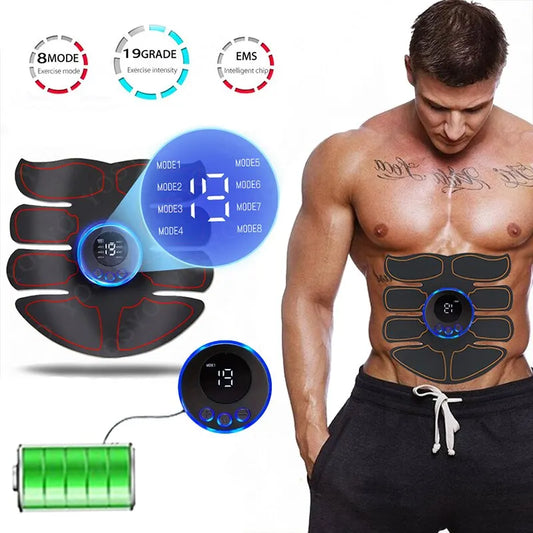 Masażer Mięśni Brzucha Fitness ABS – Plastry do Treningu Mięśni Ramion i Brzucha, Ładowanie USB.