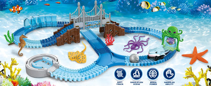 VATOS Shark Race – elastyczny tor wyścigowy z motywem oceanicznym dla dzieci 3+