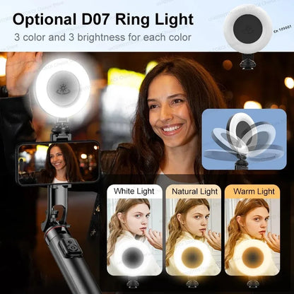 Magnetyczny statyw do selfie do iPhone'a 12-16 Pro Max, 51-calowy statyw podróżny z Magsafe, zacisk do telefonu do smartfona z systemem Android