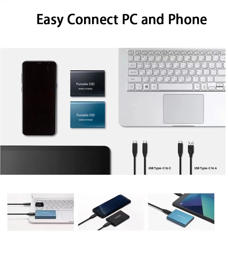 Zewnętrzny Dysk SSD Erilles 1,8" USB 3.0 / Type-C – 500GB, 1TB, 2TB