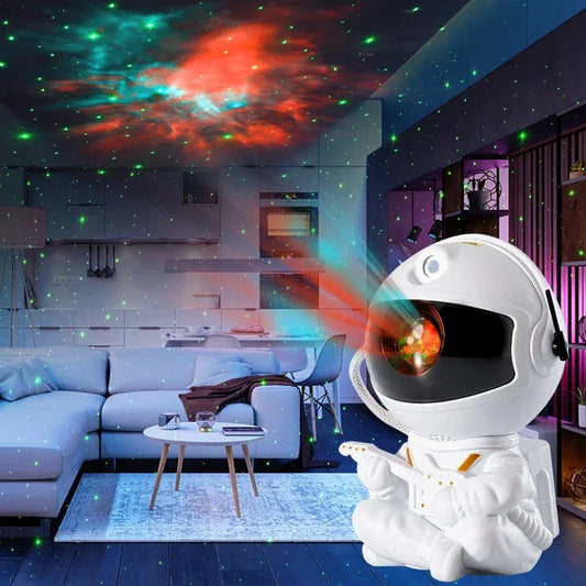 Projektor LED Astronauta – gwiaździste niebo w pokoju dziecka, idealna lampka nocna i dekoracja sypialni, świetny prezent.