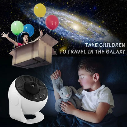 LED Projektor Galaktyki – Obrotowa Lampka Nocna Planetarium z Gwiazdami do Pokoju Dziecka