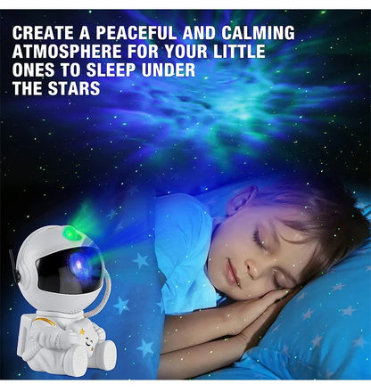 Projektor LED Astronauta – gwiaździste niebo w pokoju dziecka, idealna lampka nocna i dekoracja sypialni, świetny prezent.