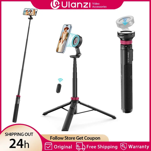Statyw i selfie stick 2w1 Ulanzi MT-84 z MagSafe i pilotem Bluetooth – idealny do vlogów, streamingu, iPhone 16/15.