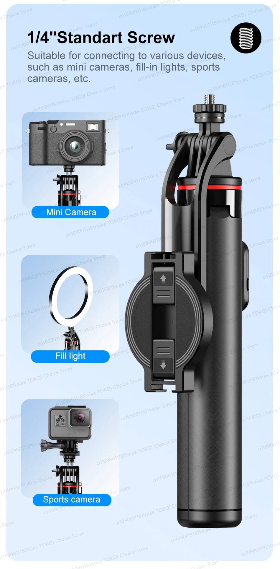 Magnetyczny statyw do selfie do iPhone'a 12-16 Pro Max, 51-calowy statyw podróżny z Magsafe, zacisk do telefonu do smartfona z systemem Android